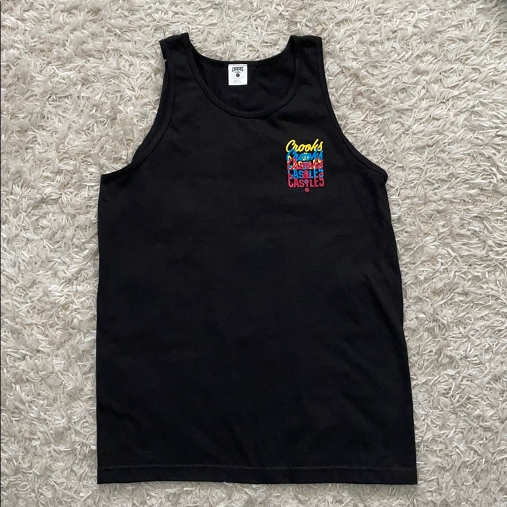 Crooks & Castles Men Black Tank Top Medium